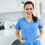 Dental nurse in blue