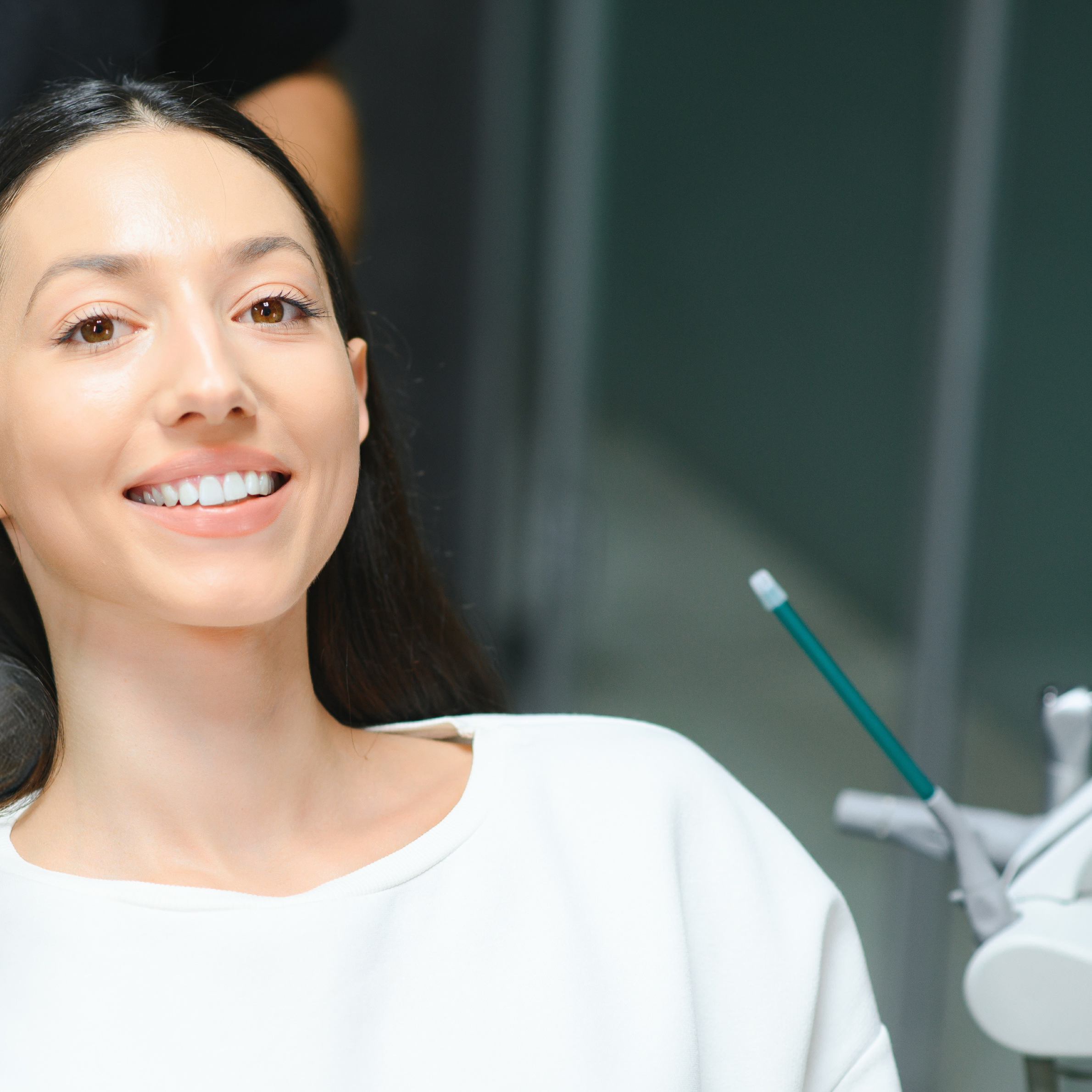 Lady sat in dental chair