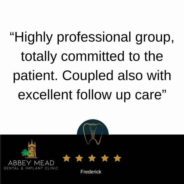 🌟 Testimonial Tuesday at Abbey Mead! 🌟

We love making our patients smile! Here's a fantastic testimonial from a happy patient:
Thank you for sharing your experience with us! We’re thrilled to know you’re satisfied with our service.

#AbbeyMead #TestimonialTuesday #HappyPatients #DentalCare #PatientReview #SmileWithConfidence