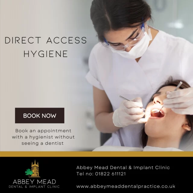 ✨🦷 Keep Your Smile Bright with Direct Access Hygiene Appointments at Abbey Mead🦷✨

At Abbey Mead Dental & Implant Clinic, we make maintaining your oral health easy and convenient with our Direct Access Hygiene appointments. No referral needed – book directly with our expert hygienists for a comprehensive clean and check-up.

✅ Prevent Gum Disease: Regular hygiene visits help keep your gums healthy and prevent disease.
✅ Deep Clean: Enjoy a thorough scale and polish to remove plaque and tartar.
✅ Personalized Advice: Receive tailored tips on maintaining excellent oral hygiene from our friendly team.

Achieve a fresher, healthier smile today

📍 Abbey Mead Dental & Implant Clinic 
📞 Call us at 01822611121
💻 Learn more: Abbey Mead Hygienists  https://www.abbeymeaddentalpractice.co.uk/about/meet-the-team/